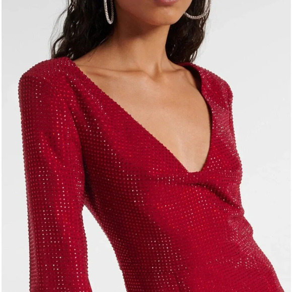 Roland Mouret Sequined Red  Cape minidress - Picture 5 of 14